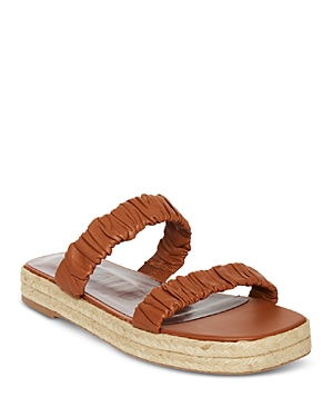 Staud Women's Maya Ruched Espadrille Slide Sandals In Tan