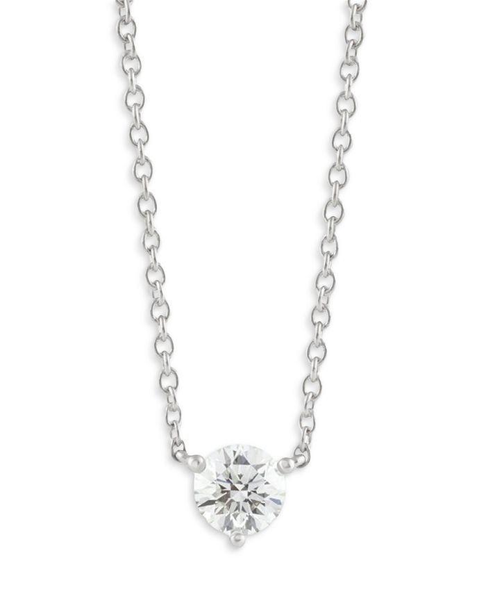 Lightbox Jewelry Lightbox Basics™ Lab Grown Diamond Solitaire Pendant Necklace in 10K White Gold