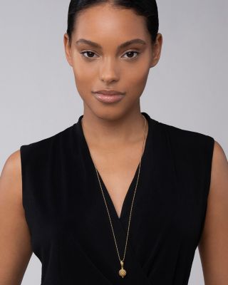 Caviar Gold Collection 18K Gold Ball Pendant Necklace, 30"