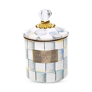 Shop Mackenzie-childs Sterling Check Enamel Canister, Small In Multi