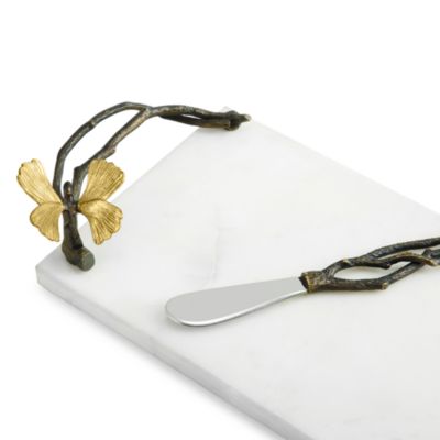 Butterfly Ginkgo Small Cheese Board with Knife