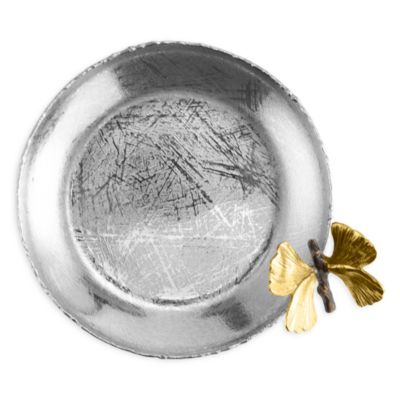 Butterfly Ginkgo Round Trinket Tray