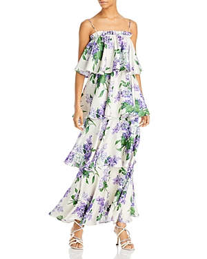 Libertine Lilac Garden Ruffled Floral Print Dress
