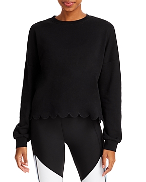 Aqua Athletic Scalloped Sweatshirt - 100% Exclusive In Black