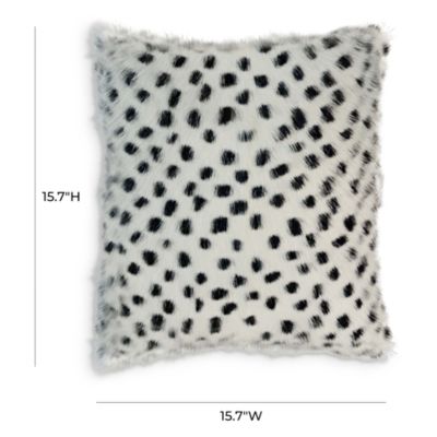 Genuine Goatskin Pillow in White Leopard
