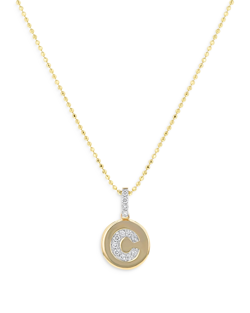 Bloomingdale's Fine Collection Diamond Accent Initial Pendant Necklaces in 14K Yellow Gold, 0.05-0.10 tcw