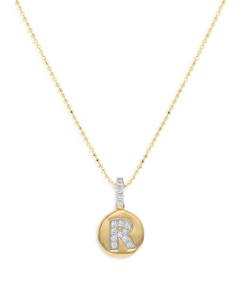 Bloomingdale's Fine Collection Diamond Accent Initial Pendant Necklaces in 14K Yellow Gold, 0.05-0.10 tcw · OS