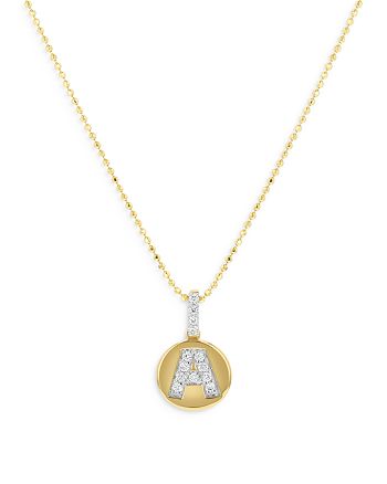 Bloomingdale's - Diamond Accent Initial "A" Pendant Necklace in 14K Yellow Gold, 0.10 ct. t.w. - 100% Exclusive