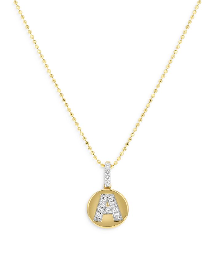 Bloomingdale's - Diamond Accent Initial Pendant Necklaces in 14K Yellow Gold, 0.05-0.10 ct. t.w. - 100% Exclusive
