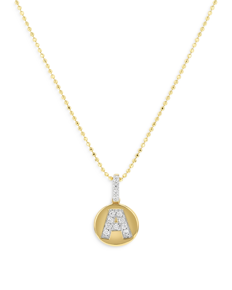 Bloomingdale's Fine Collection Diamond Accent Initial Pendant Necklaces in 14K Yellow Gold, 0.05-0.10 tcw · OS