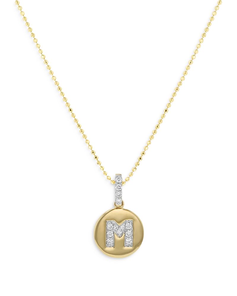 Bloomingdale's Fine Collection Diamond Accent Initial Pendant Necklaces in 14K Yellow Gold, 0.05-0.10 tcw · OS