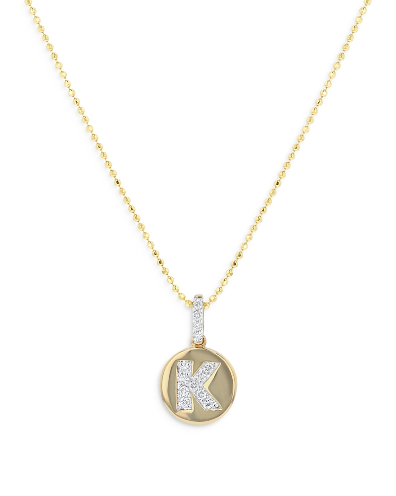 Bloomingdale's Fine Collection Diamond Accent Initial Pendant Necklaces in 14K Yellow Gold, 0.05-0.10 tcw · OS