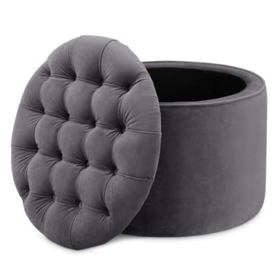Queen Velvet Storage Ottoman