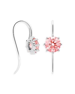 Lightbox Jewelry Lightbox Basics Lab Grown Pink Diamond Drop Earrings In 10k White Gold, 2 Ct. T.w. - 100% Exclusive