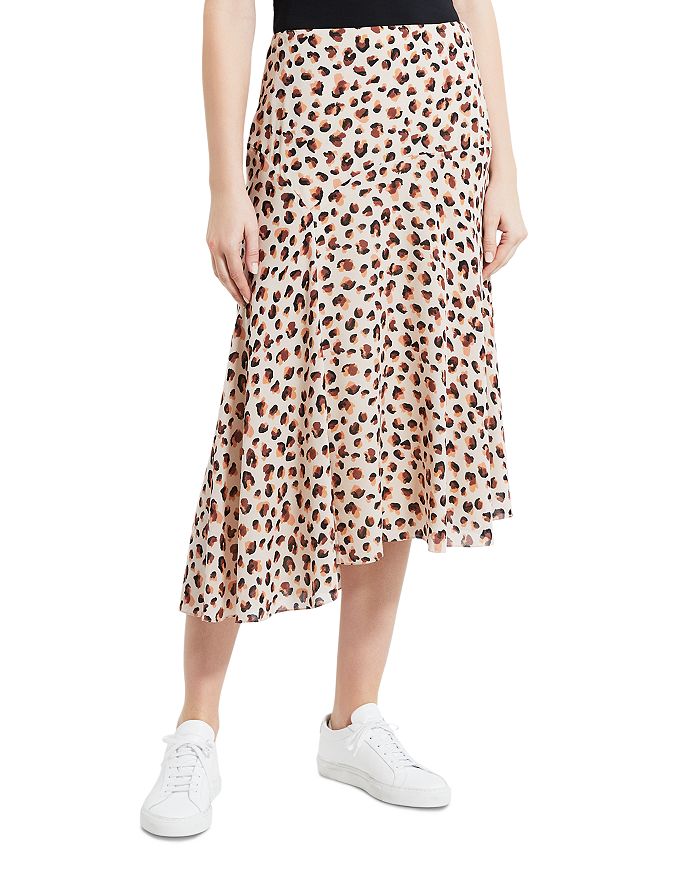 Theory Leopard Print Asymmetrical Midi Skirt | Bloomingdale's