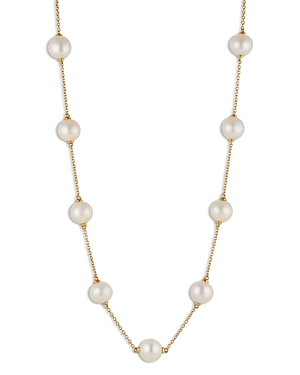 Nadri Imitation Pearl Station Necklace, 16 In Gold