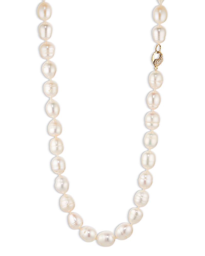 NADRI CUBIC ZIRCONIA & CULTURED FRESHWATER PEARL ALL AROUND COLLAR NECKLACE, 18