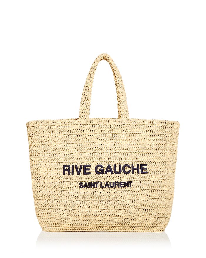 Saint Laurent Rive Gauche Woven Raffia Shopping Tote | Bloomingdale's