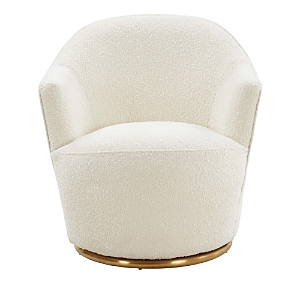Tov Furniture Skyla Boucle Swivel Chair In Cream