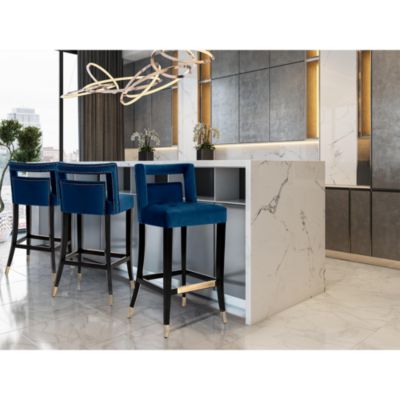  Hart Velvet Counter Stool in Navy