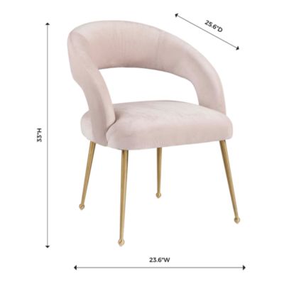  Rocco Velvet Dining Chair in Blush