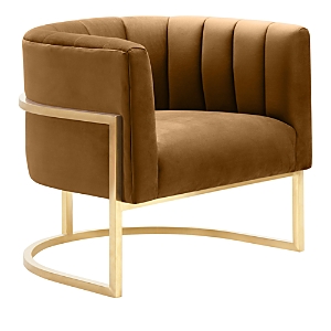 Tov Furniture Magnolia Velvet Chair In Cognac