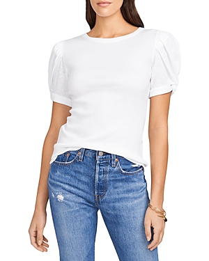 Shop 1.state Puff Sleeve Cotton Tee In Ultra White