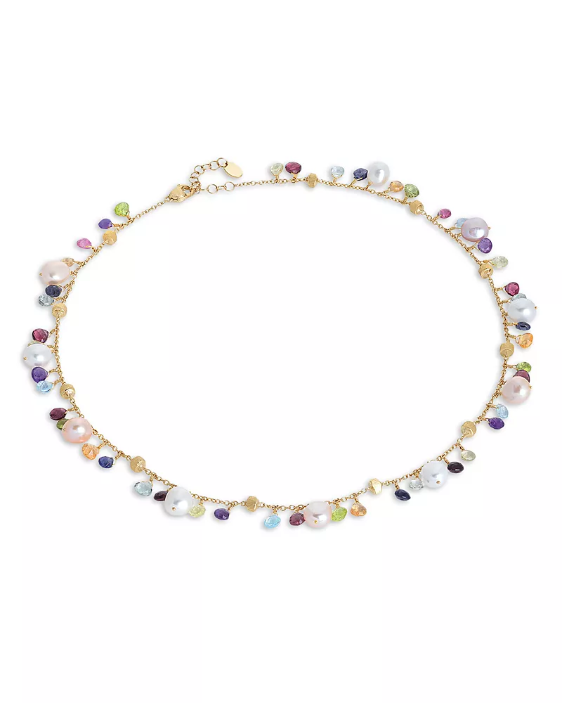 Marco Bicego 18K Yellow Gold Paradise Pearl Mixed Gemstone and Cultured Freshwater Pearl Necklace, 18