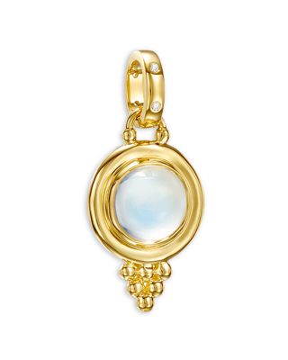 Temple St. Clair - 18K Yellow Gold Classic Blue Moonstone & Diamond Pendant