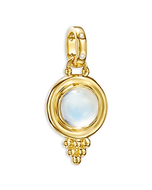 Shop Temple St Clair 18k Yellow Gold Classic Blue Moonstone & Diamond Pendant In White/gold