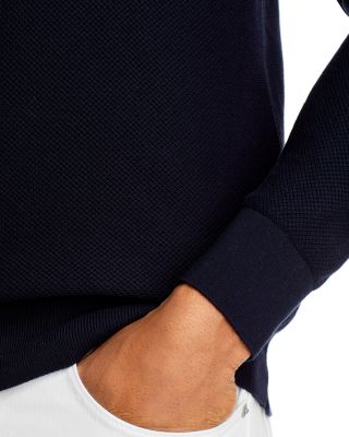 Cotton Tipped Textured Birdseye Half Zip Sweater - Exclusive