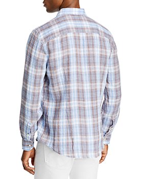 Designer Brand Mens Blue Plaid Long Sleeve Classic Fit Button Down Shirt L