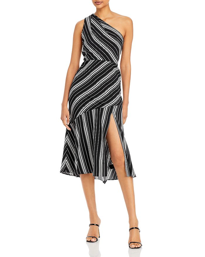 Sam Edelman Striped One Shoulder Midi Dress | Bloomingdale's
