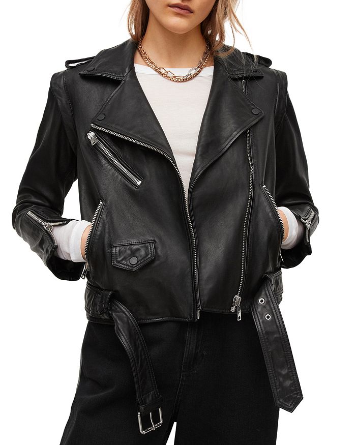 ALLSAINTS Morgan Leather Biker Jacket | Bloomingdale's