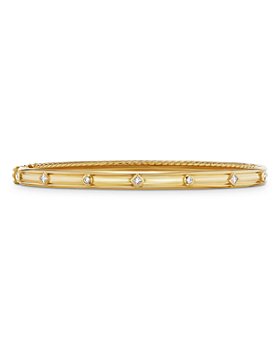 David Yurman - 18K Yellow Gold Modern Renaissance Bangle Bracelet with Diamonds 