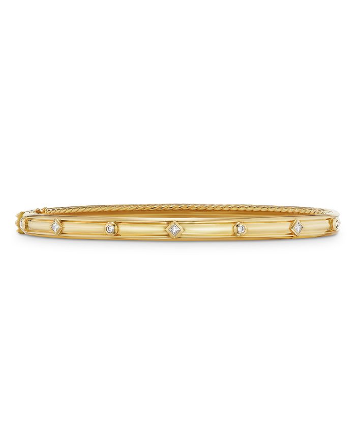 David Yurman - 18K Yellow Gold Modern Renaissance Bangle Bracelet with Diamonds