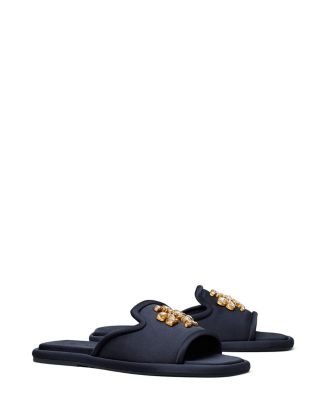 Tory Burch Women's Embellished Logo Slide Sandals | Bloomingdale's