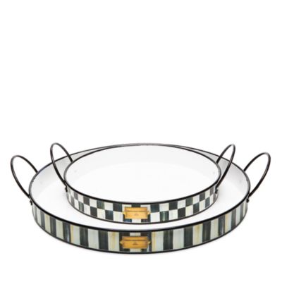 Spectator Galvanized Outdoor Trays, Set of 2