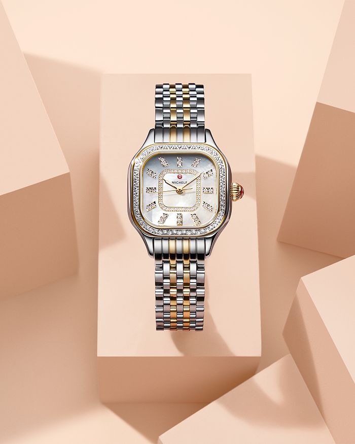 Michele Meggie Diamond Watch, 29mm In White/two Tone