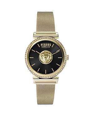 Versus Brick Lane Mesh Strap Watch, 34mm In Black/gold