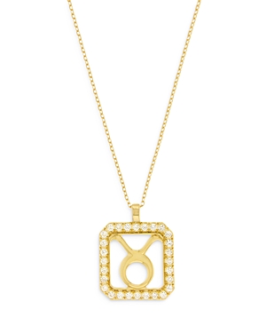 Bloomingdale's Diamond Taurus Pendant Necklace In 14k Yellow Gold, 0.20 Ct. T.w. - 100% Exclusive In Gold/white