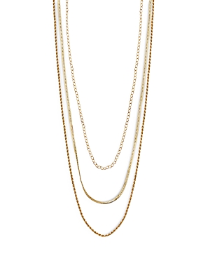 Argento Vivo Triple Chain Layered Necklace In 14k Gold Plated Sterling Silver, 15-17