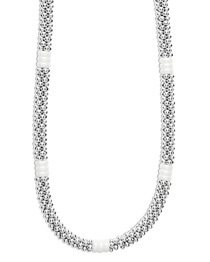 Shop Lagos 18k Yellow Gold & Sterling Silver White Ceramic Rondelle & Bead Collar Necklace, 16
