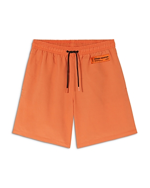 Heron Preston Logo Drawstring Swim Shorts In Orange