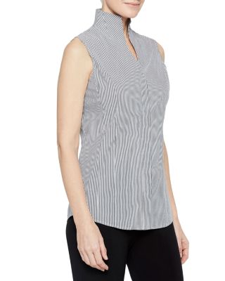 Striped Mandarin Collar Top