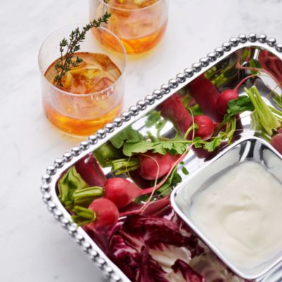 Pearled Square Chip & Dip Server