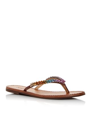 womens embellished flip flops