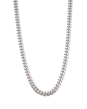 Sterling Silver Cuban Chain Necklace, 24