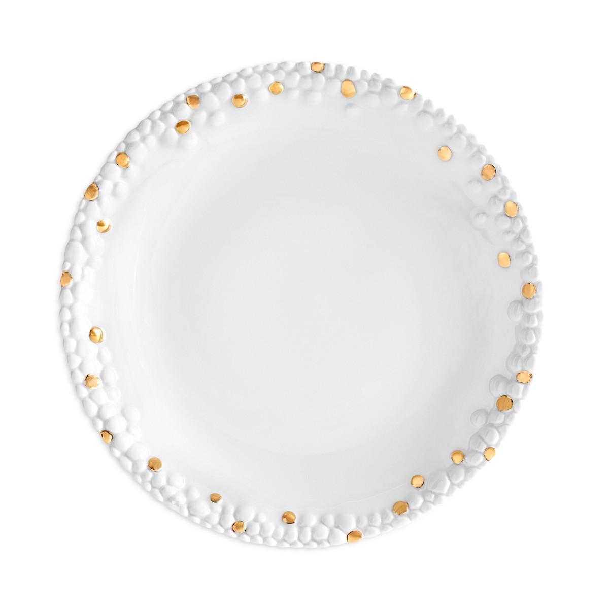 L'objet L'Objet Haas Mojave Bread & Butter Plate with Gold Accents in White/Gold