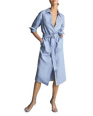 Reiss Emily Belted Shirt Dress In Blue | ModeSens Reiss Emily Belted Shirt Dress In Blue | ModeSens